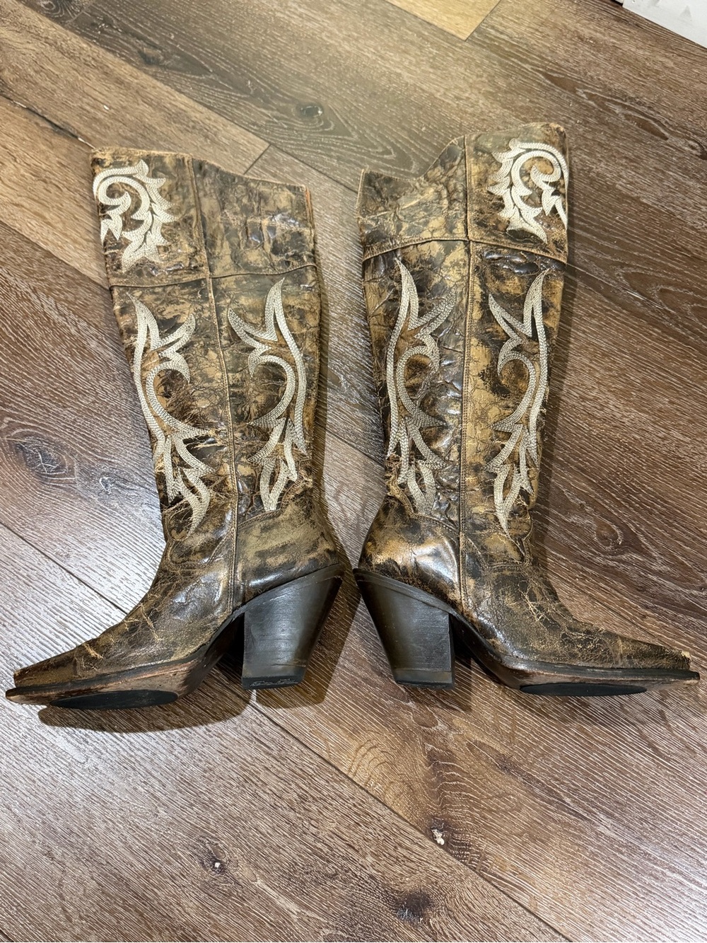 Dan Post jilted knee high western Brown Boots size 7 - Picture 4 of 9